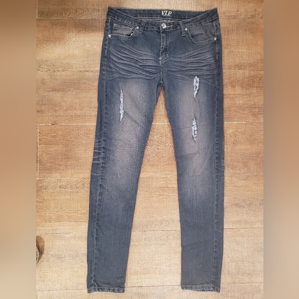 V.I.P. Jeans Size 13/14 Stretch Modern Distressed Slouchy